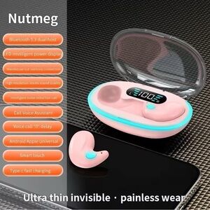 Nutmeg Pink Wireless Earbuds with Charging Case